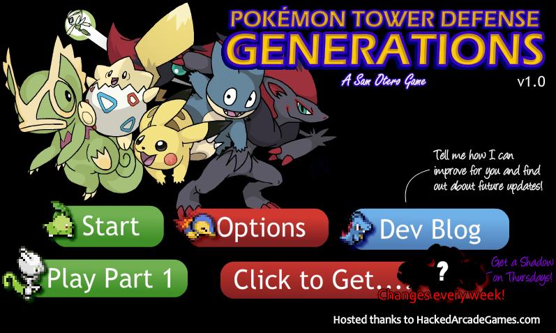 Pokemon Tower Defense 2 generations hacked